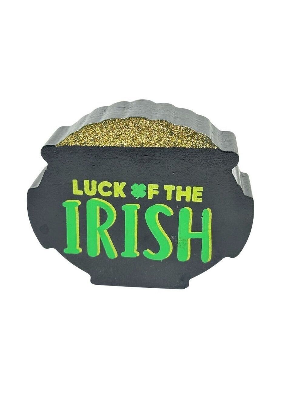 St Patricks Day Mini Sign 3in Accent Luck Irish Pot Of Gold Tiered Tray Decor